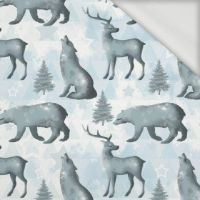 WINTER ANIMALS (WINTER IN THE MOUNTAINS) - looped knit fabric