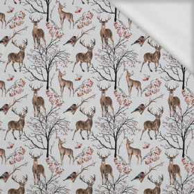 WINTER ANIMALS (WINTER IN PARK) - looped knit fabric