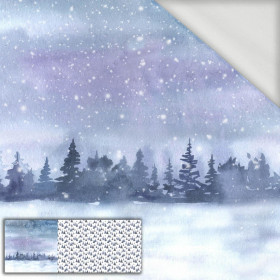 WINTER LANDSCAPE PAT. 2 / CHRISTMAS TREES (PAINTED FOREST) - panel (60cm x 155cm) looped knit 