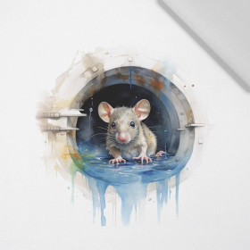 WATERCOLOR RAT - panel (60cm x 50cm) Cotton woven fabric