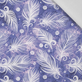 WHITE FEATHERS (Very Peri) - Cotton woven fabric