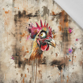 CRAZY CHICKEN - panel (60cm x 50cm) Cotton woven fabric