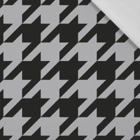 BLACK HOUNDSTOOTH (big) / grey - Cotton woven fabric