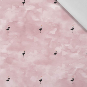 FLAMINGOS (minimal) / CAMOUFLAGE pat. 2 (rose quartz) - Cotton woven fabric