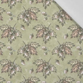 LEAVES AND ACORNS pat. 2 (AUTUMN IN THE FOREST) - Cotton woven fabric