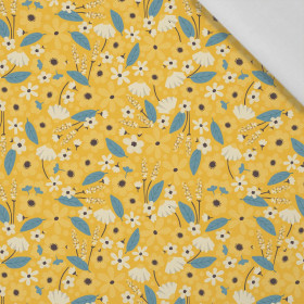 SMALL FLOWERS pat. 2 / mustard - Cotton woven fabric