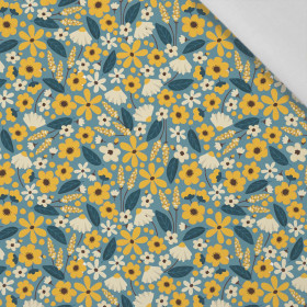 SMALL FLOWERS pat. 2 / blue - Cotton woven fabric