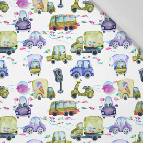 ON THE ROAD (COLORFUL TRANSPORT) - Cotton woven fabric