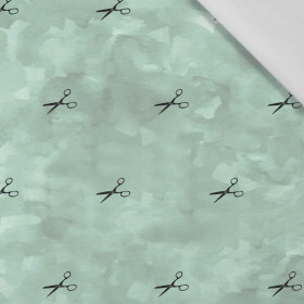 SCISSORS (minimal) / CAMOUFLAGE pat. 2 (modern mint) - Cotton woven fabric