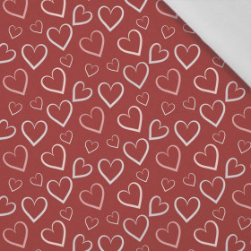 HEARTS (CONTOUR) / red (VALENTINE'S HEARTS) - single jersey with elastane 