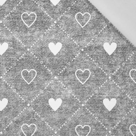 HEARTS AND RHOMBUSES / vinage look jeans (grey) - Cotton woven fabric