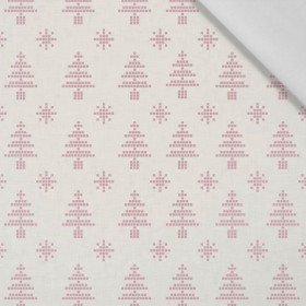CHRISTMAS TREES AND SNOWFLAKES / (acid) ecru (NORWEGIAN PATTERNS) - Cotton woven fabric