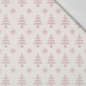 CHRISTMAS TREES AND SNOWFLAKES / (acid) ecru (NORWEGIAN PATTERNS) - Cotton woven fabric