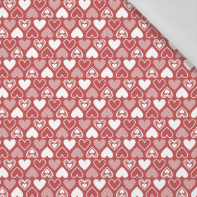 VALENTINE'S HEARTS pat. 2 / red (VALENTINE'S MIX) - Cotton woven fabric