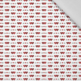  ARROWS AND HEARTS pat. 2 / white (VALENTINE'S MIX) - Cotton woven fabric