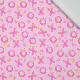 XOXO pat. 2 / pink - Cotton woven fabric