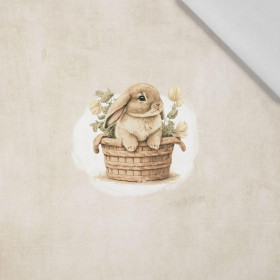 BUNNY IN A BASKET PAT. 2 - panel (60cm x 50cm) Cotton woven fabric