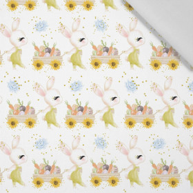 BUNNY WITH TROLLEY (CUTE BUNNIES) - Cotton woven fabric