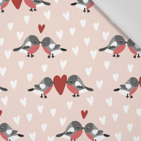 BIRDS IN LOVE PAT. 2 / light pink (BIRDS IN LOVE) - Cotton woven fabric