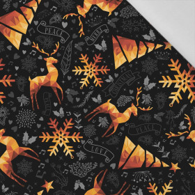 GOLDEN DEERS / black - Cotton woven fabric