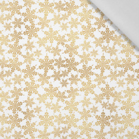 GOLDEN PAPER SNOWFLAKES (WHITE CHRISTMAS) - Cotton woven fabric