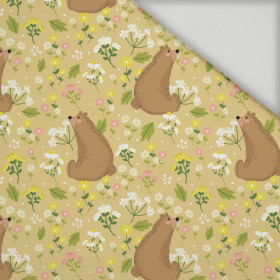 BEARS ON A MEADOW  - looped knit fabric