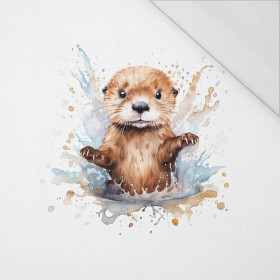 WATERCOLOR BABY OTTER - PANEL (60cm x 50cm) SINGLE JERSEY