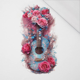GUITAR WITH ROSES - PANEL (60cm x 50cm) SINGLE JERSEY