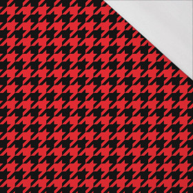 BLACK HOUNDSTOOTH / red - single jersey with elastane 
