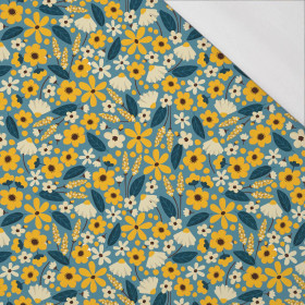 SMALL FLOWERS pat. 2 / blue - single jersey with elastane 