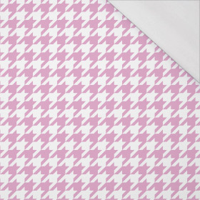 PINK HOUNDSTOOTH / WHITE - single jersey with elastane 