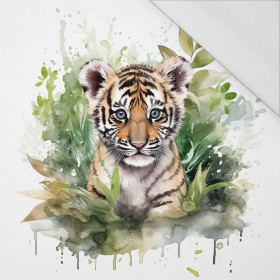 WATERCOLOR TIGER - panel (75cm x 80cm) SINGLE JERSEY PANEL