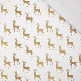 GOLDEN DEERS pat. 2 (WHITE CHRISTMAS) - single jersey with elastane 