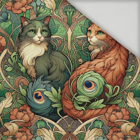 ART NOUVEAU CATS & FLOWERS PAT. 3 - quick-drying woven fabric