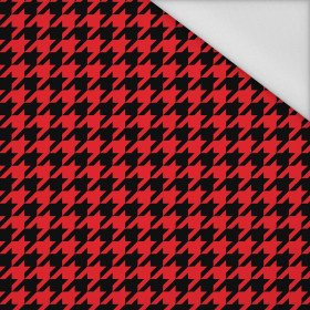 BLACK HOUNDSTOOTH / red - Waterproof woven fabric