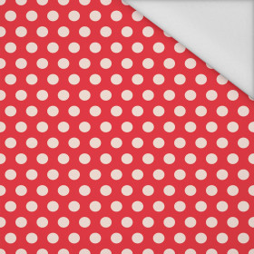 WHITE DOTS / red - Waterproof woven fabric