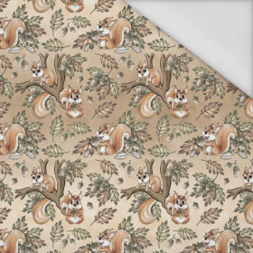 SQUIRRELS MIX (AUTUMN IN THE FOREST) - Waterproof woven fabric