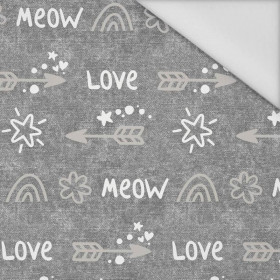 ARROWS / love (CATS WORLD ) / ACID WASH GREY  - Waterproof woven fabric