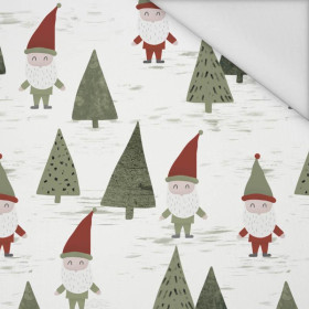 DWARFS IN THE FOREST (FOREST DWARFS) / WHITE - Waterproof woven fabric