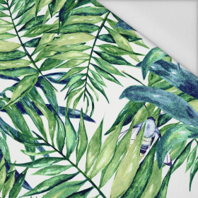 LEAVES AND INSECTS PAT. 6 (TROPICAL NATURE) / white - Waterproof woven fabric