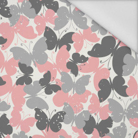 BUTTERFLIES / pink - Waterproof woven fabric
