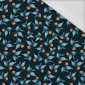 BLUE LEAVES / black - Waterproof woven fabric