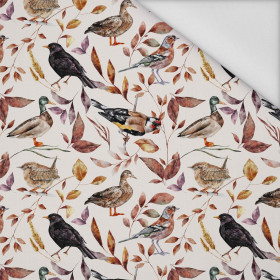 BIRDS PAT. 2 / WHITE (COLORFUL AUTUMN) - Waterproof woven fabric