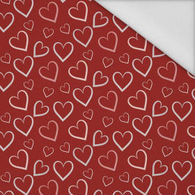 HEARTS (CONTOUR) / red (VALENTINE'S HEARTS) - Waterproof woven fabric