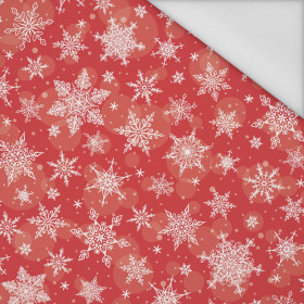 SNOWFLAKES PAT. 2 / red  - Waterproof woven fabric