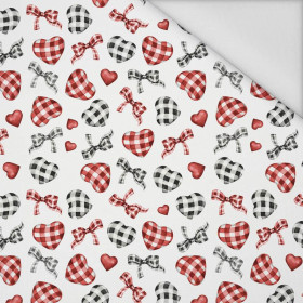 HEARTS / MINI VICHY GRID (CHECK AND ROSES) - Waterproof woven fabric