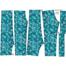 CHILDREN'S SOFTSHELL TROUSERS (YETI) - TURQUOISE SNOWFLAKES (PENGUINS)