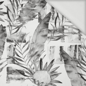 WATER-COLOR LEAVES 2.0 (GREY) - Viscose jersey