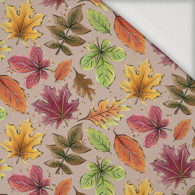 COLORFUL LEAVES MIX / beige (GLITTER AUTUMN) - Viscose jersey