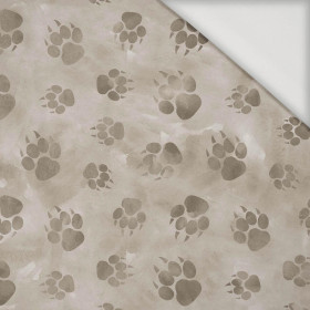 PAW PRINTS / BEIGE (SNOW LEOPARDS) - Viscose jersey